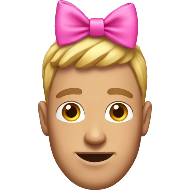 Guy with a pink bow in his head  emoji