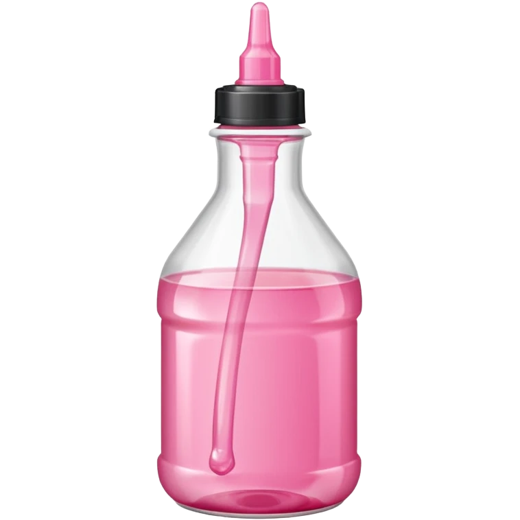 Pink clear syrup in thin tip squeeze bottle emoji