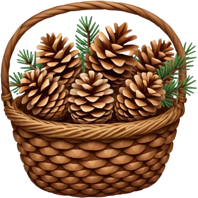 Корзина с еловыми шишками  emoji