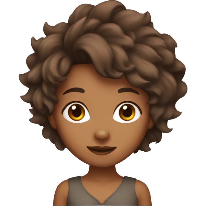 brown wolfcut girl  emoji