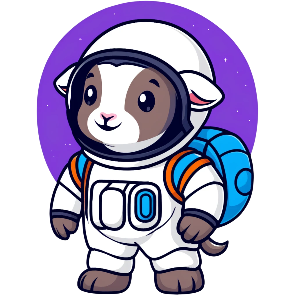 cute goat cosmonaut emoji