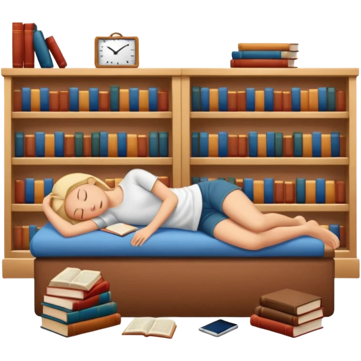 books scattered full body over it closed eyes  emoji