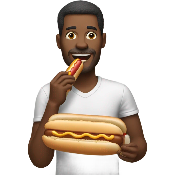 Man eating hot dog emoji