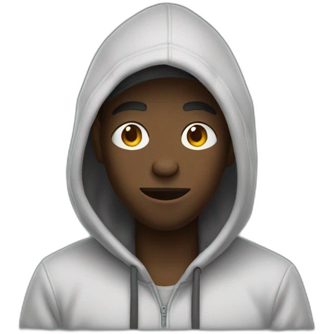 Black guy in a hoodie throwing up emoji