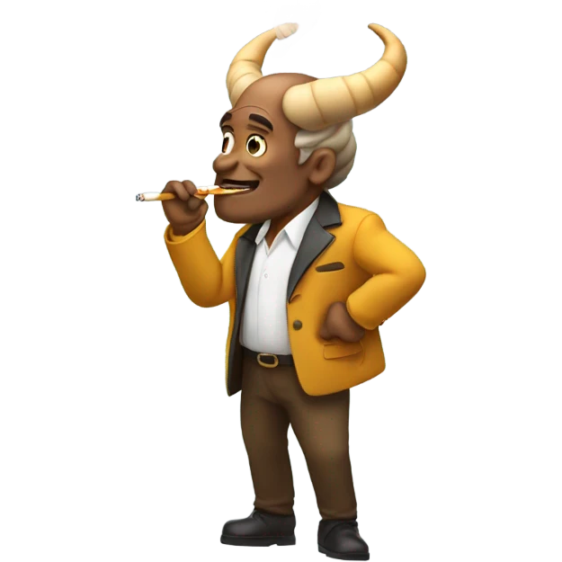 Horned guy smoking emoji