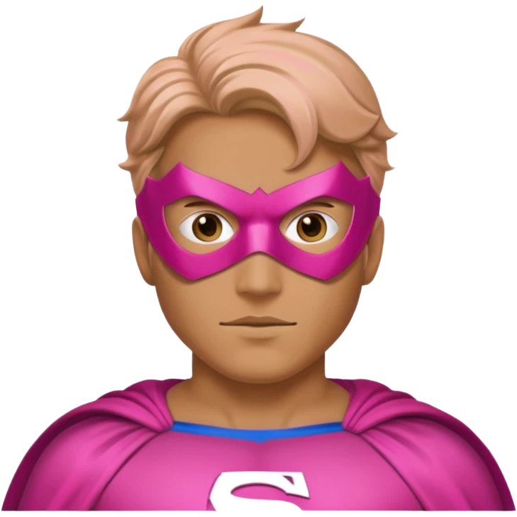 mask wearing man superhero pink emoji