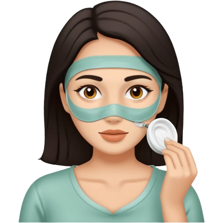 female doing a face mask emoji