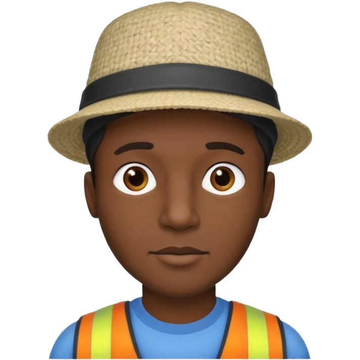 Black man with raster hat emoji