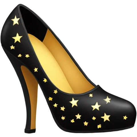 Black High heels with stars for soles emoji