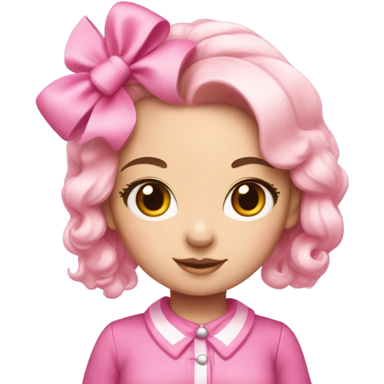 Browskin girl, pink asthetic, hello kitty bow emoji
