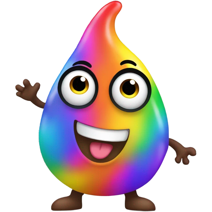 Rainbow poop emoji dancing  emoji