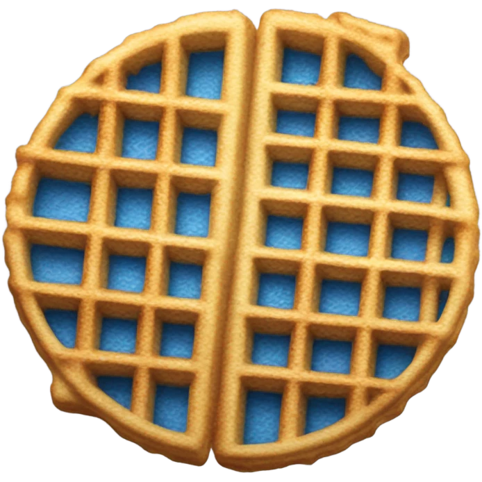 Blue colored waffle emoji