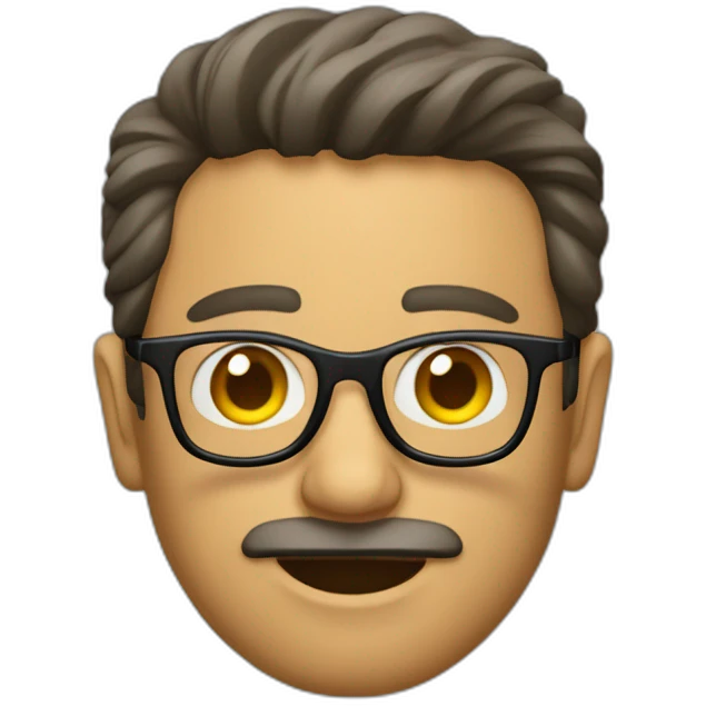 Hombre con gafas asustado emoji