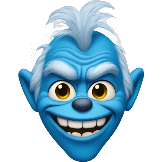 Blue grinch smirking emoji