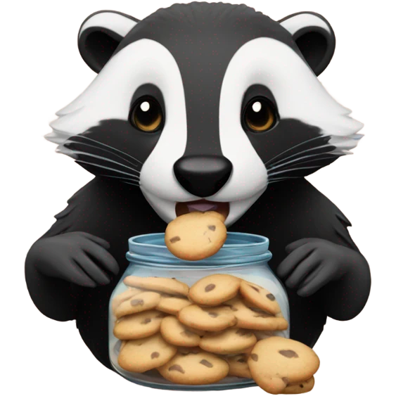 Badger with cookie jar emoji