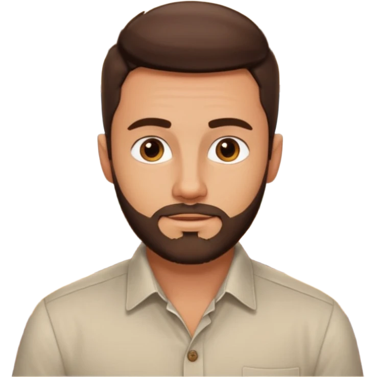 Brunette Guy with very short beard at a restuarant emoji
