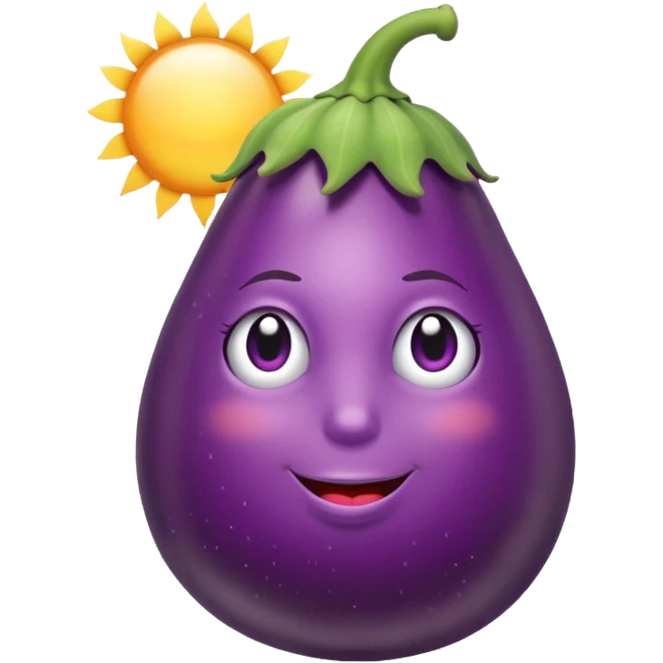A sexy eggplant glistening in the sun emoji