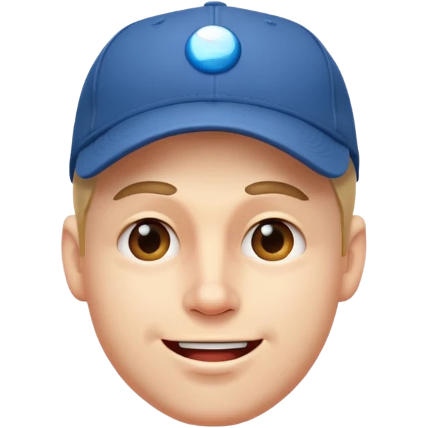 white guy with a baseball cap, winking emoji