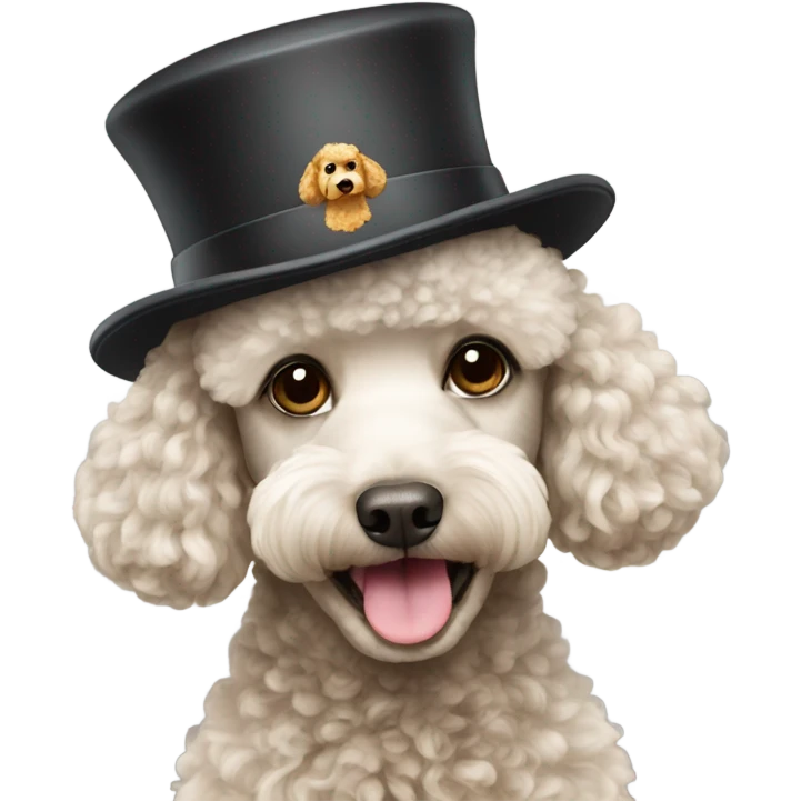 Poodle with hat  emoji
