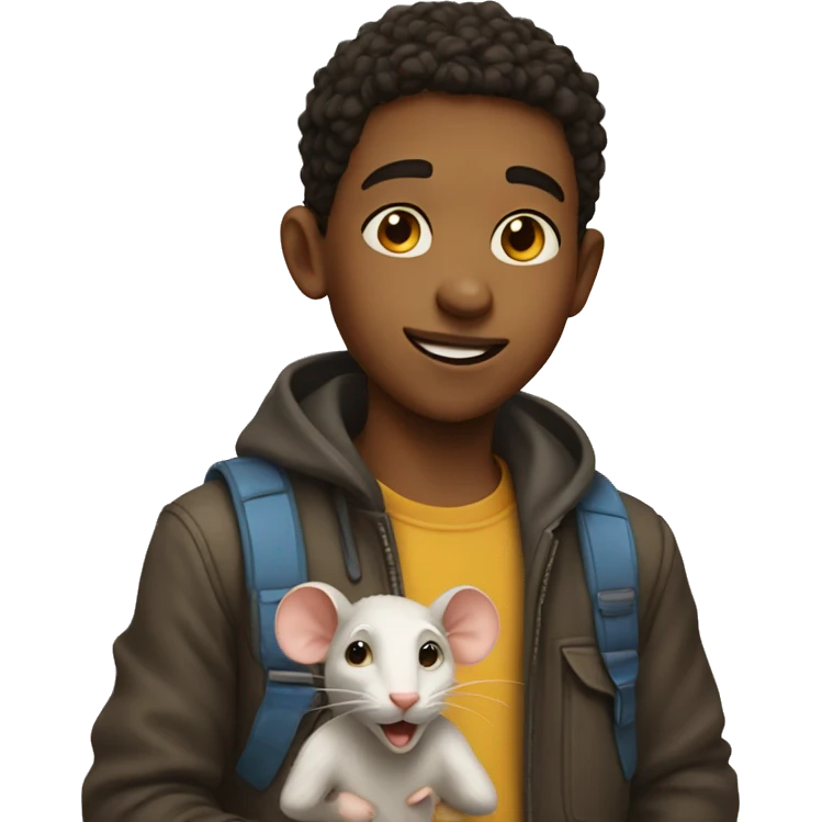 boy with a rat  emoji