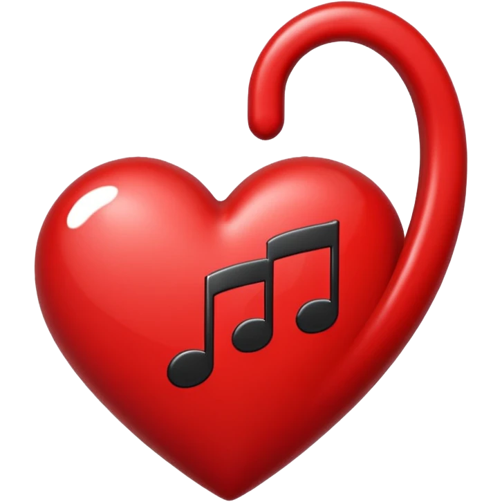 heart with a dark music note emoji
