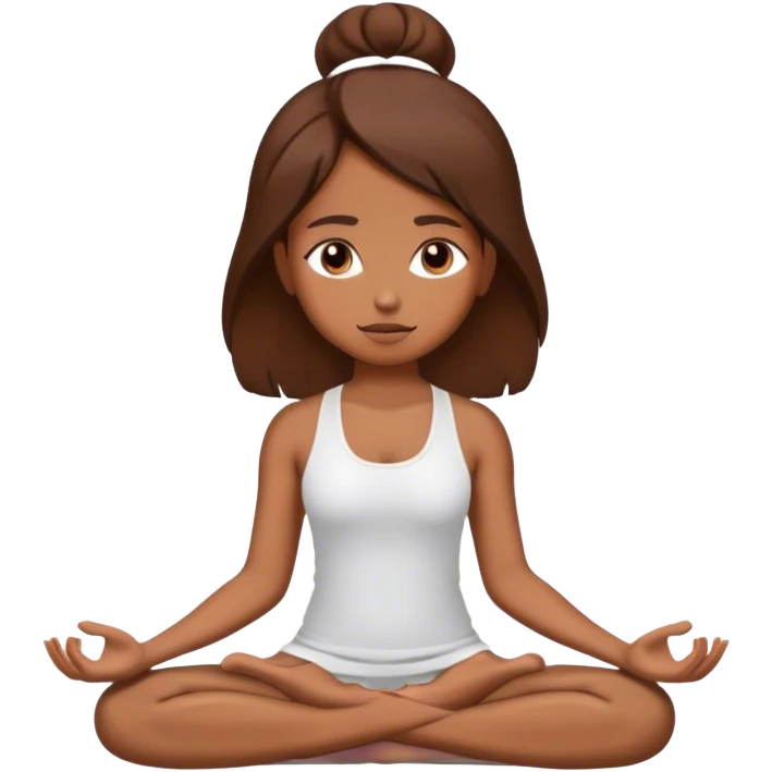 Brown girl brown hair meditation  emoji