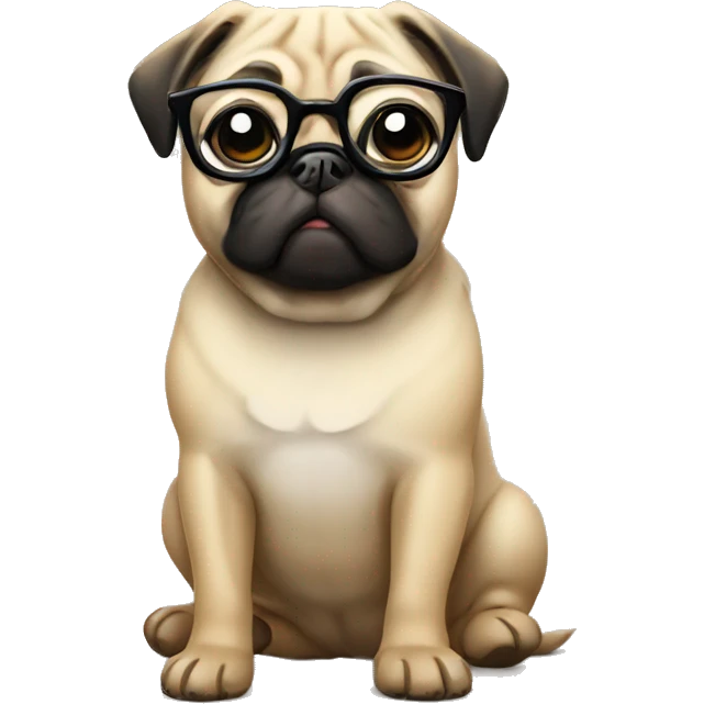 pug with glasses emoji