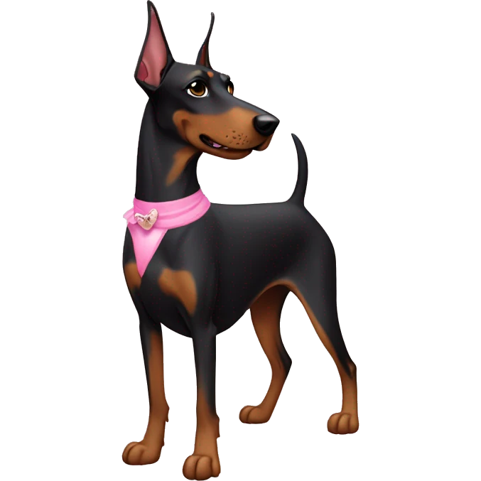 Doberman wearing a pink tutu named Kaya emoji