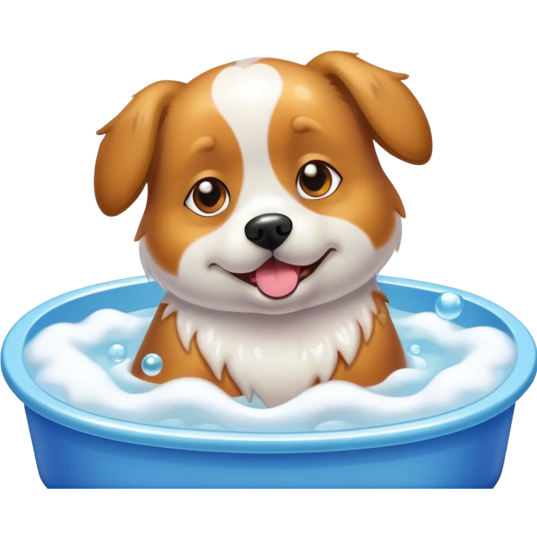 Dog in bubble bath emoji