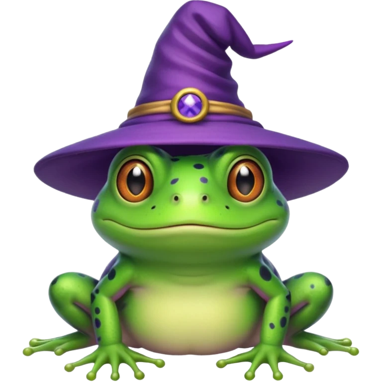 frog wear purple wicth hat emoji