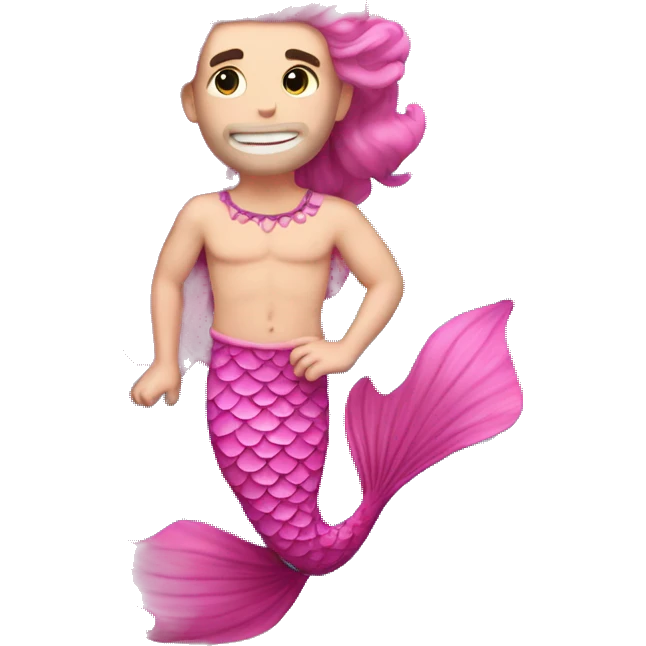 merman with pink sowrd emoji
