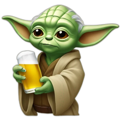 Yoda buvant une bière emoji