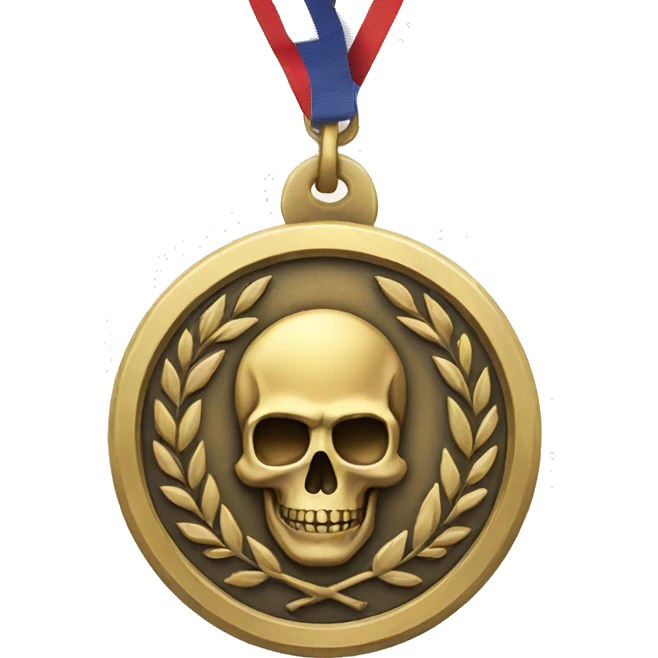 medal with skull emoji in middle emoji