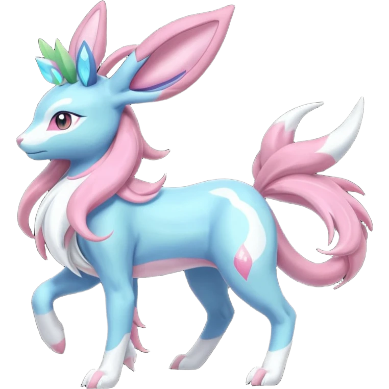 Suicune-Aurorus-Sylveon-Meganium-fusion (full body) emoji