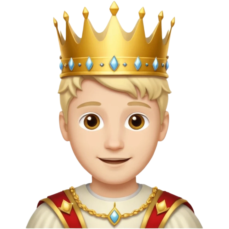 young white prince with crown,  emoji