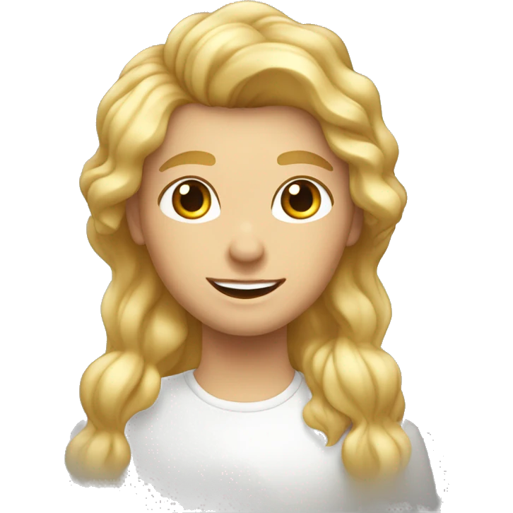 Garçon cheveux châtain clair avec reflets blonds et peau clair  emoji