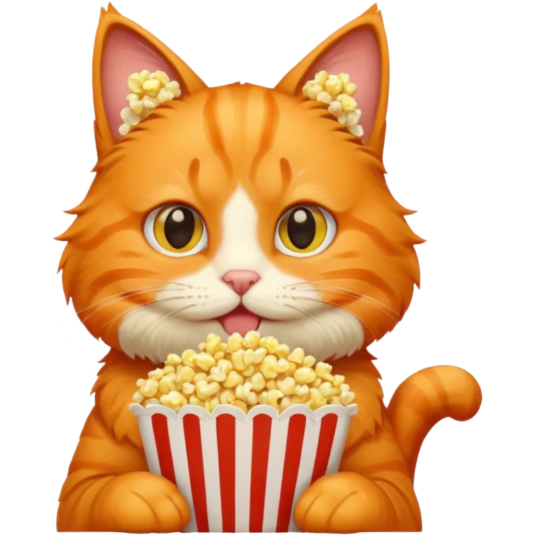 cat eat pop corn emoji