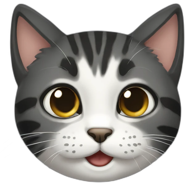 mischievous cat with black tabby hair emoji