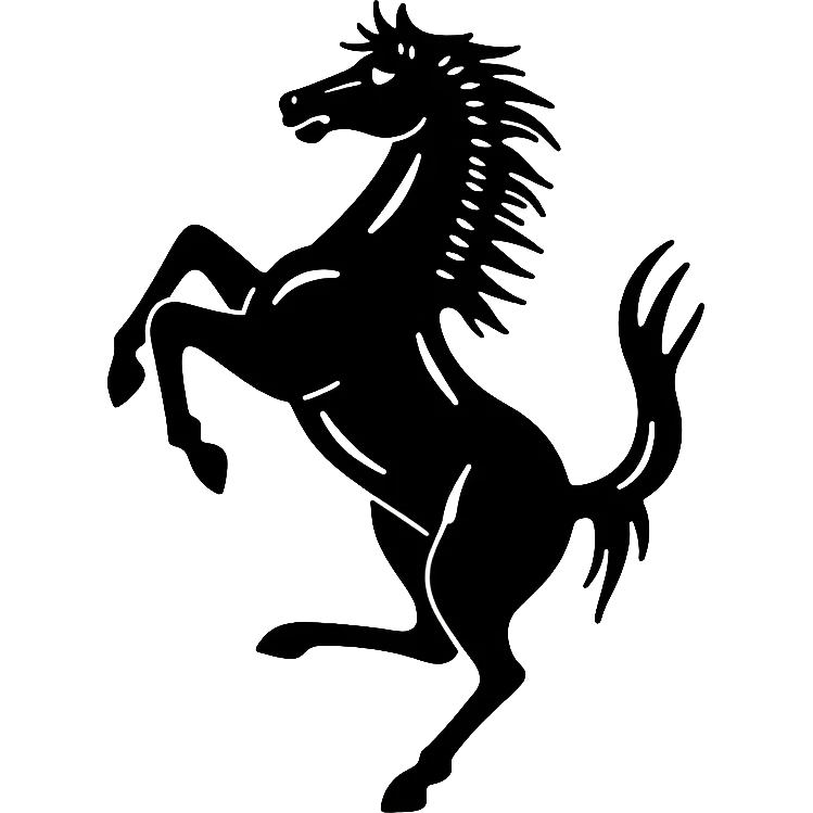 Ferrari logo with prancing horse emoji