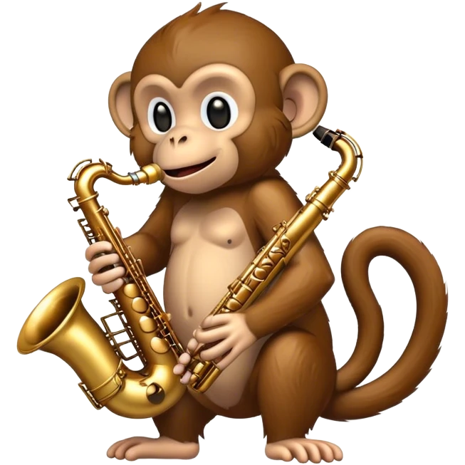 A monkey who play saxophone  emoji