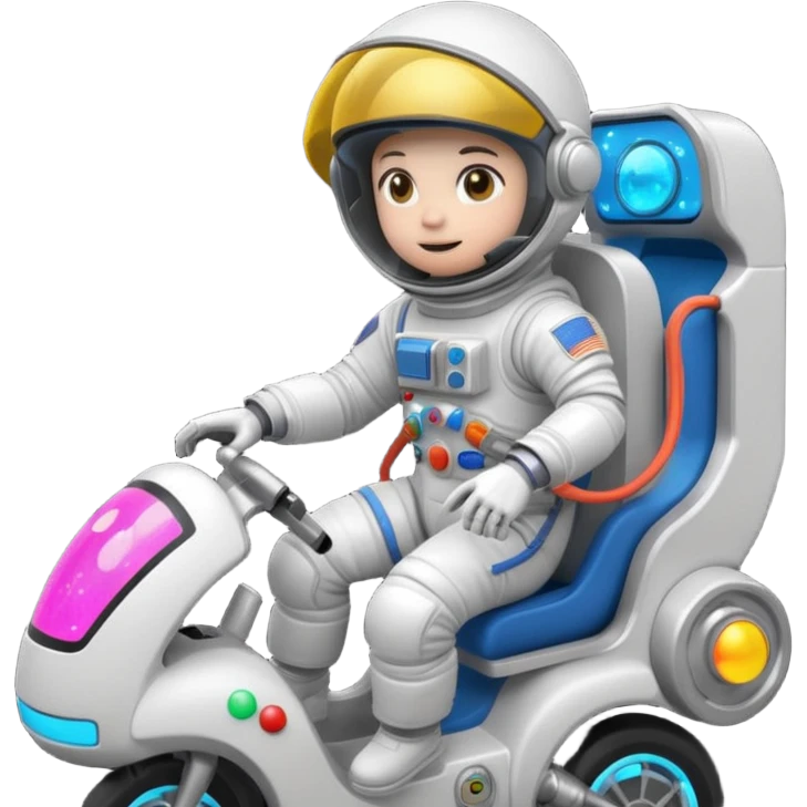 Astronaut ride arcade laser emoji