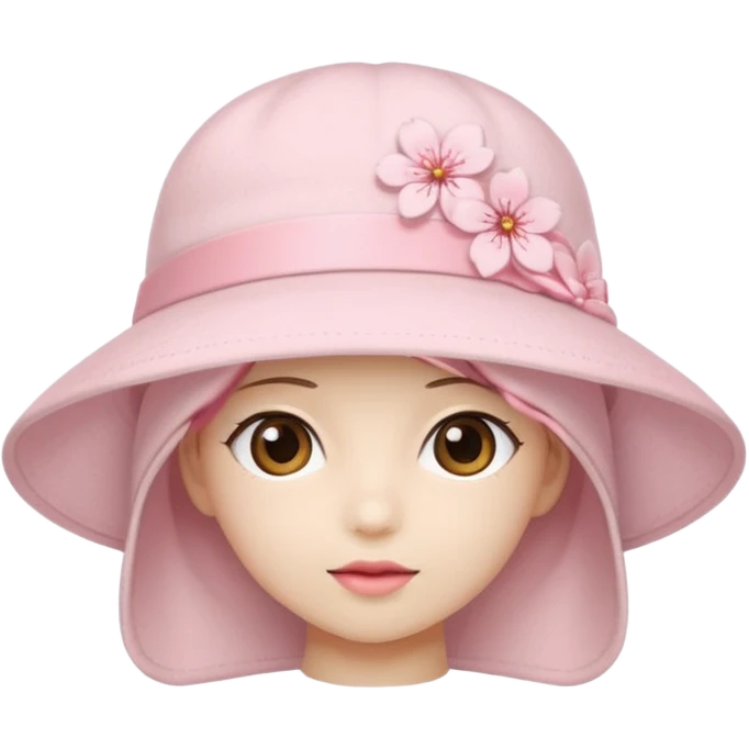 A pastel pink Sakura hat emoji