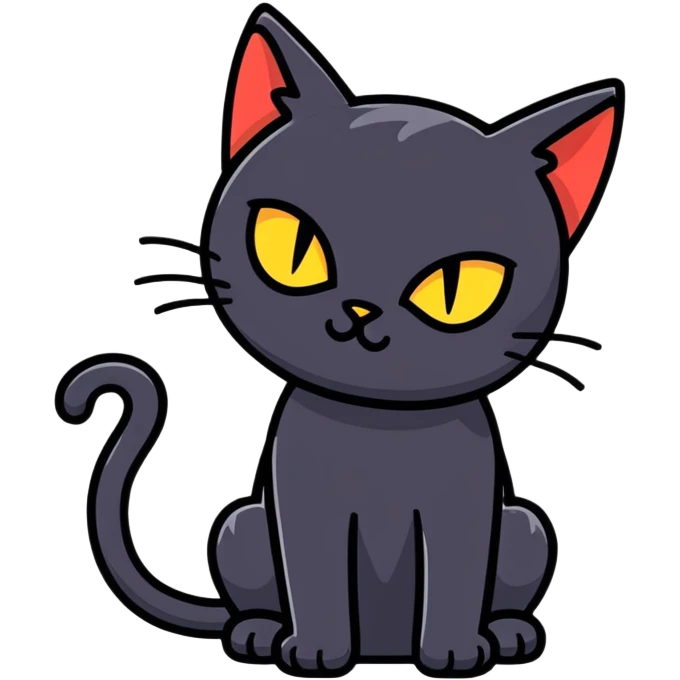 Evil black cat emoji