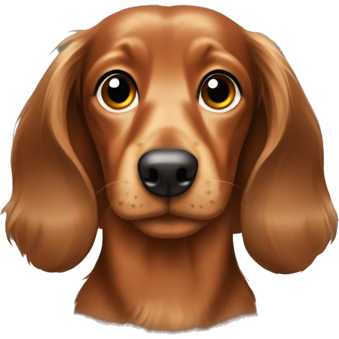 Brown longhair dachshund emoji