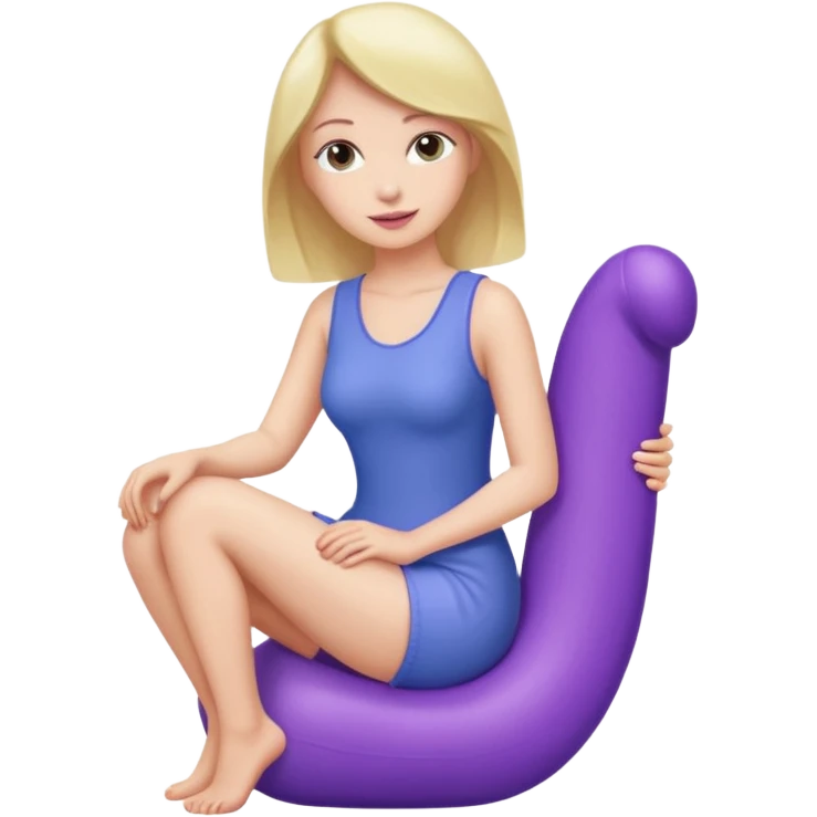 Woman sitting on dildo emoji