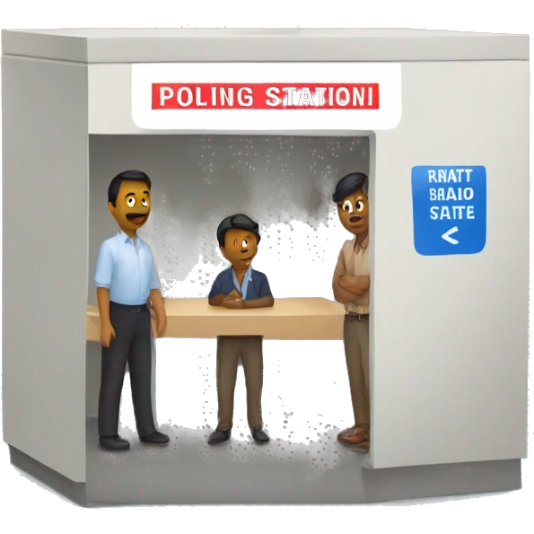 polling station with indian fla emoji