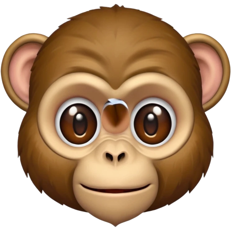 make a creepy monkey with a human face emoji