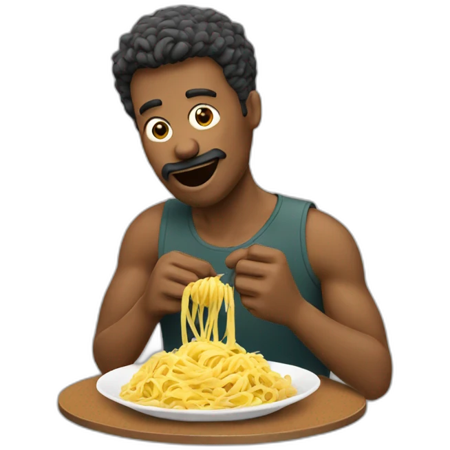 Man eating pasta emoji