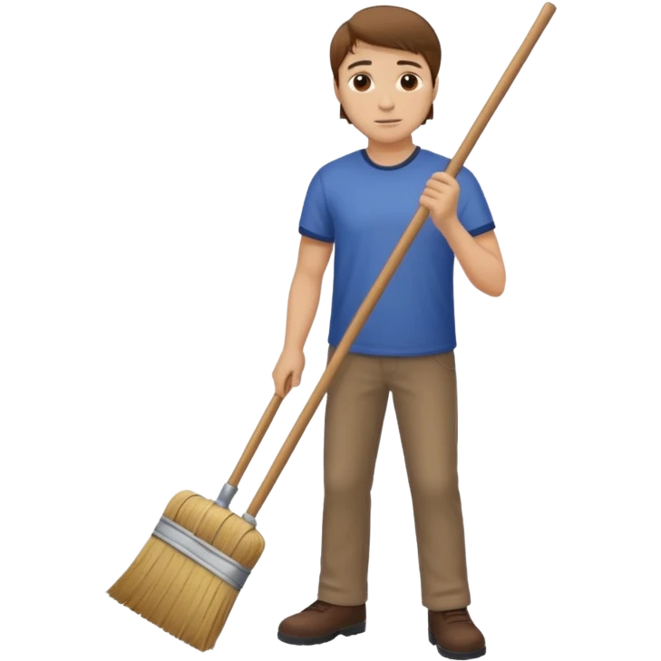 ligth man sweeping the floor emoji