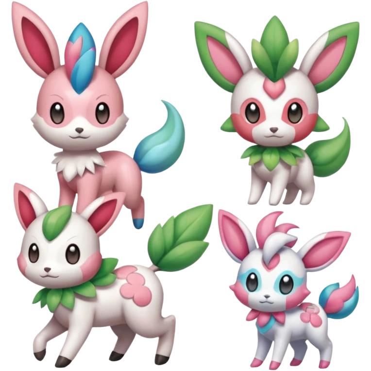 Meloetta-Shaymin-Sylveon-Virizion-Pokémon-Fakémon-creature emoji